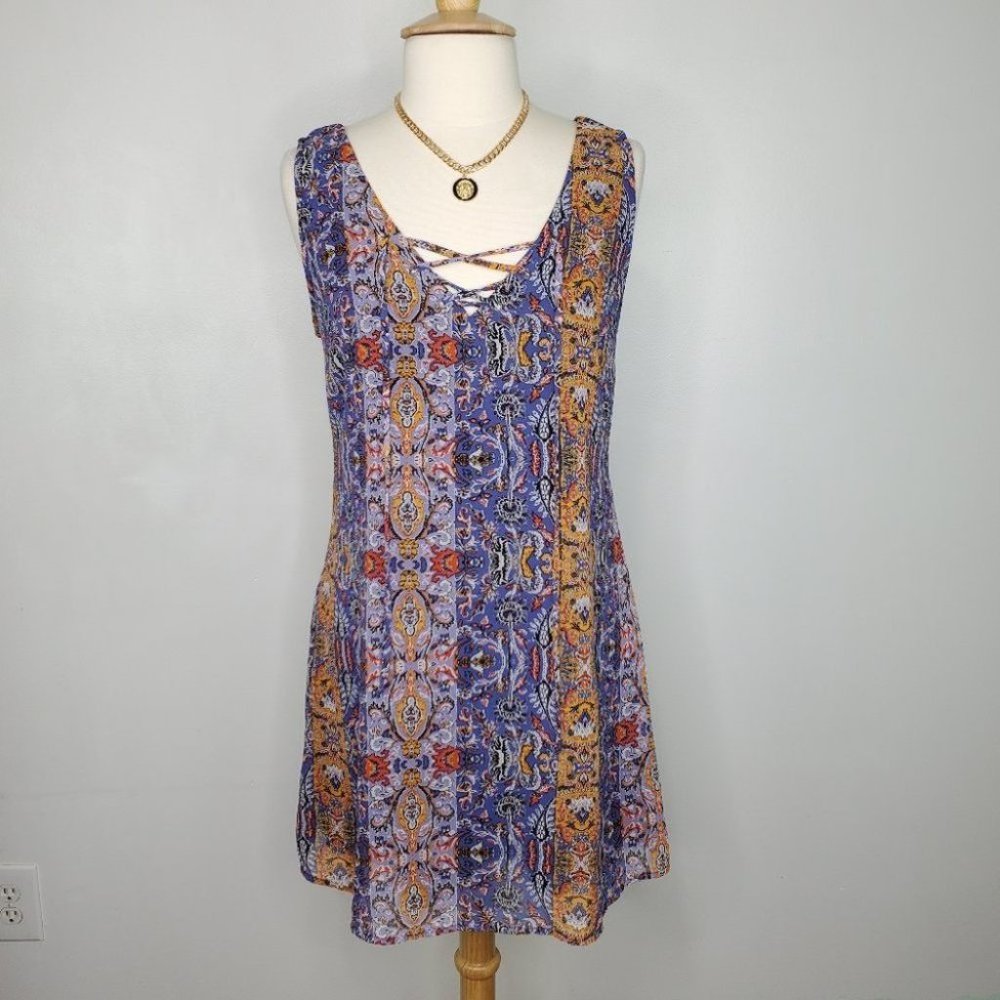Speechless Purple Mustard Orange A-Line Sleeveless Dress Size XL (Juniors)
